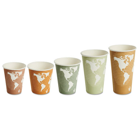 World Art Renewable-compostable Hot Cups, 8 Oz, Plum, 50-pack