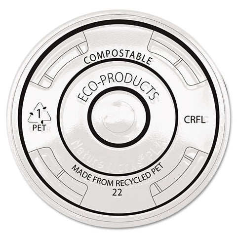 Bluestripe Recycled Content Cold Cup Flat Lids, F-9-24oz Cups, 100-pk, 10 Pk-ct