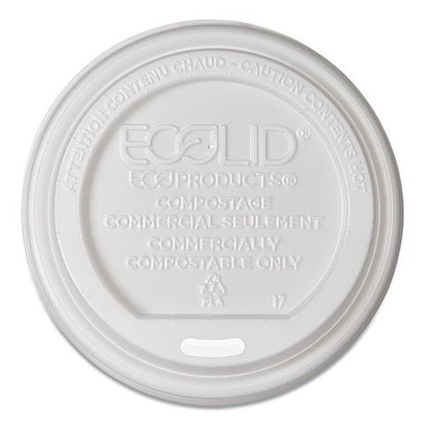 Ecolid Renewable-compostable Hot Cup Lids, Pla Fits 8 Oz Hot Cups, 50-packs, 16 Packs-carton