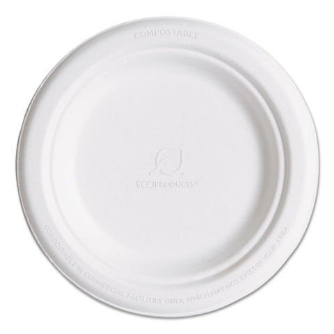 Renewable And Compostable Sugarcane Plates, 6", 1000-carton