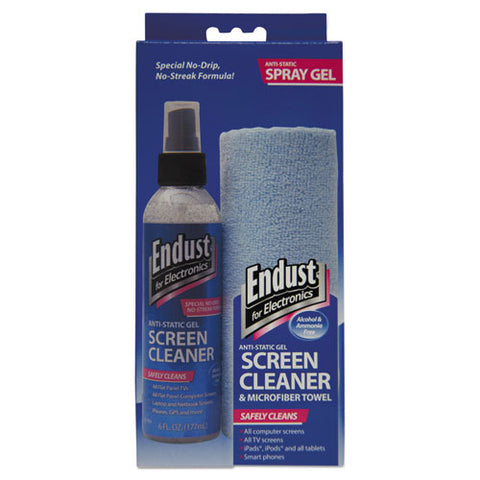 Lcd-plasma Cleaning Gel Spray, 6 Oz, Pump Spray W-microfiber Cloth