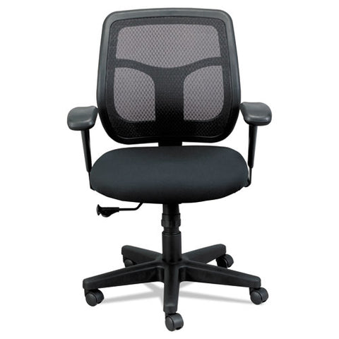 Apollo Mid-back Mesh Chair, Black Seat-black Back, Black Base