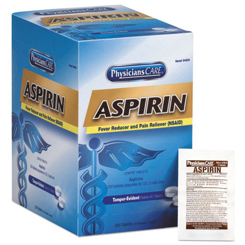 Aspirin Tablets, 250 Doses Per Box
