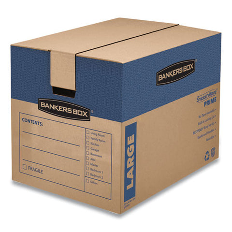 Smoothmove Prime Moving And Storage Boxes, Regular Slotted Container (rsc), 24" X 18" X 18", Brown Kraft-blue, 6-carton