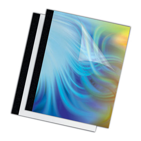 Thermal Binding System Covers, 180-sheet Cap, 11 X 8.5, Clear-black, 10-pack