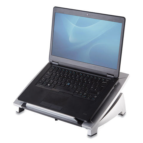 Office Suites Laptop Riser, 15.13" X 11.38" X 4.5" To 6.5", Black-silver, Supports 10 Lbs