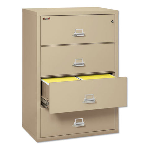 Four-drawer Lateral File, 37.5w X 22.13d X 52.75h, Letter-legal, Parchment