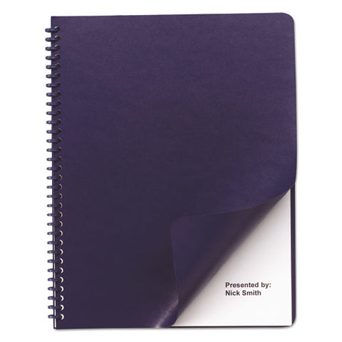 Leather Look Presentation Covers For Binding Systems, 11.25 X 8.75, Navy, 100 Sets-box