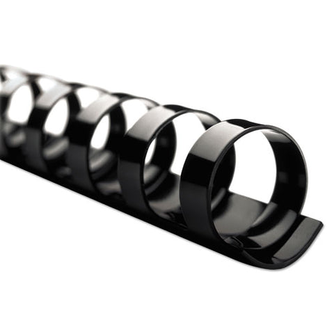 Combbind Standard Spines, 1" Diameter, 225 Sheet Capacity, Black, 100-box