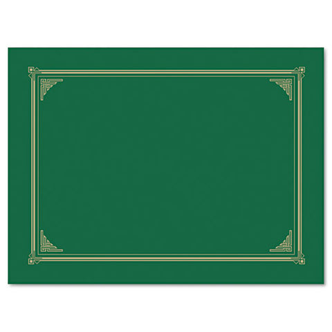 Certificate-document Cover, 12 1-2 X 9 3-4, Green, 6-pack