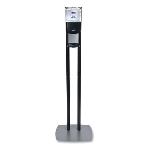 Es8 Hand Sanitizer Floor Stand With Dispenser, 1,200 Ml, 13.5 X 5 X 28.5, Graphite-silver