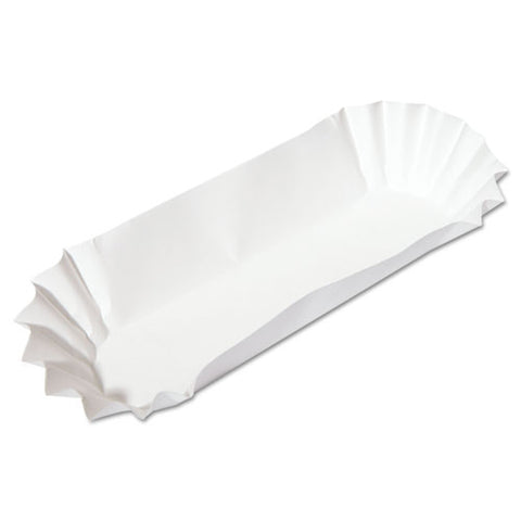 Fluted Hot Dog Trays, 6 X 2 X 2, White, 500-sleeve, 6 Sleeves-carton