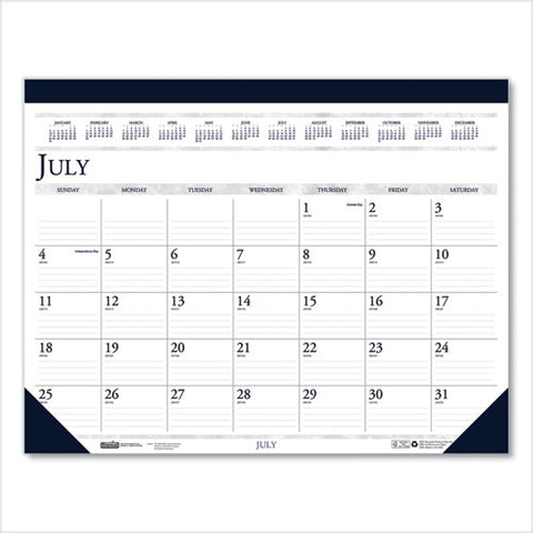 100% Recycled Academic Desk Pad Calendar, 18.5 X 13, 2021-2022