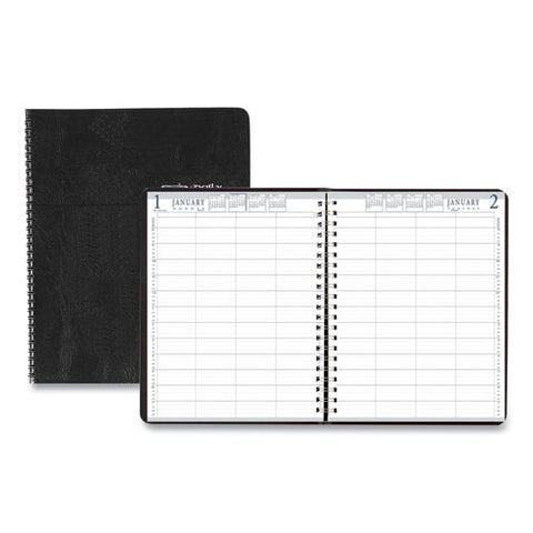 Four-person Group Practice Daily Appointment Book, 11 X 8.5, Black, 2021