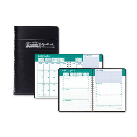 Recycled Express Track Weekly-monthly Appointment Book, 8 X 5, Black, 2021-2022