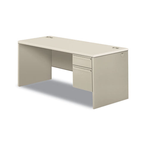 38000 Series Right Pedestal Desk, 66" X 30" X 30", Light Gray-silver