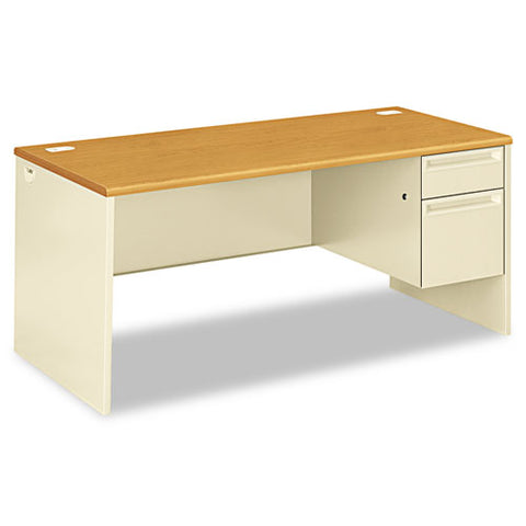 38000 Series Right Pedestal Desk, 66" X 30" X 29.5", Harvest-putty