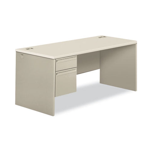38000 Series Left Pedestal Desk, 66" X 30" X 30", Light Gray-silver