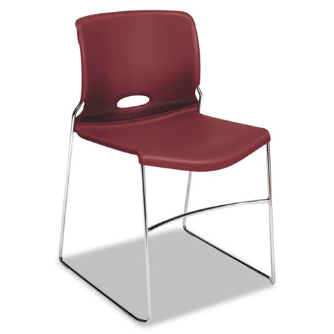Olson Stacker High Density Chair, Mulberry Seat-mulberry Back, Chrome Base, 4-carton