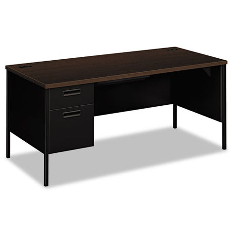 Metro Classic Series Left Pedestal "l" Workstation Desk, 66" X 30" X 29.5", Mocha-black