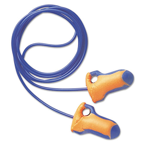 Lt-30 Laser Trak Single-use Earplugs, Corded, 32nrr, Orange-blue, 100 Pairs