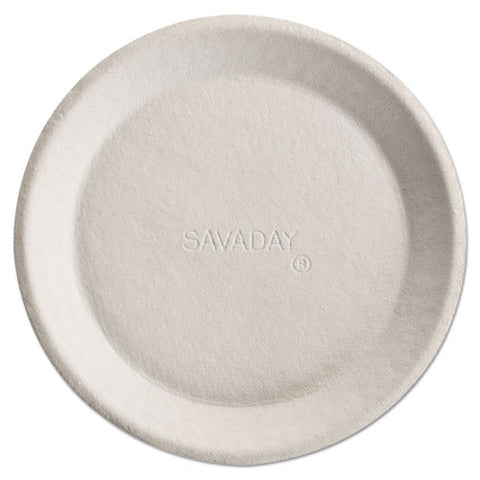 Savaday Molded Fiber Plates, 10", Cream, Round, 500-carton