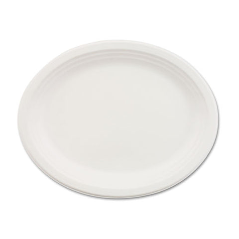 Classic Paper Dinnerware, Oval Platter, 9 3-4 X 12 1-2, White, 500-carton