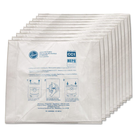 Disposable Vacuum Bags, Hepa Cc1, 10-pack