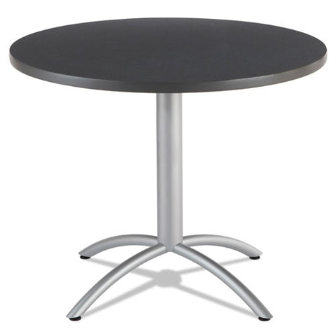 Caféworks Table, 36 Dia X 30h, Graphite Granite-silver