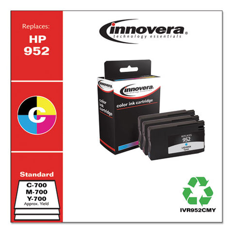 Remanufactured Cyan-magenta-yellow Ink, Replacement For Hp 952 (n9k27an), 700 Page-yield