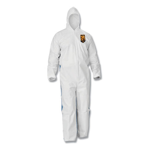 A35 Liquid And Particle Protection Coveralls, Hooded, Large, White, 25-carton