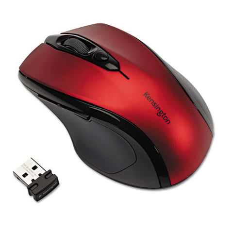 Pro Fit Mid-size Wireless Mouse, 2.4 Ghz Frequency-30 Ft Wireless Range, Right Hand Use, Ruby Red