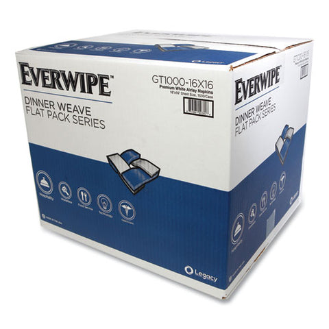 Premium Guest Towel Napkins Flat Pack, 2-ply, 16" X 16", White, 1,000/carton