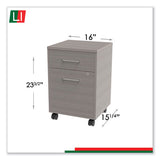 Urban Mobile File Pedestal, 16w X 15.25d X 23.75h, Ash