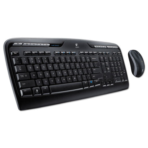 Mk320 Wireless Keyboard + Mouse Combo, 2.4 Ghz Frequency-30 Ft Wireless Range, Black