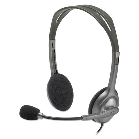 H111 Binaural Over-the-head, Stereo Headset, Black-silver