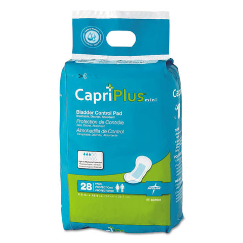 Capri Plus Bladder Control Pads, Regular, 5.5" X 10.5", 28-pack, 12-carton