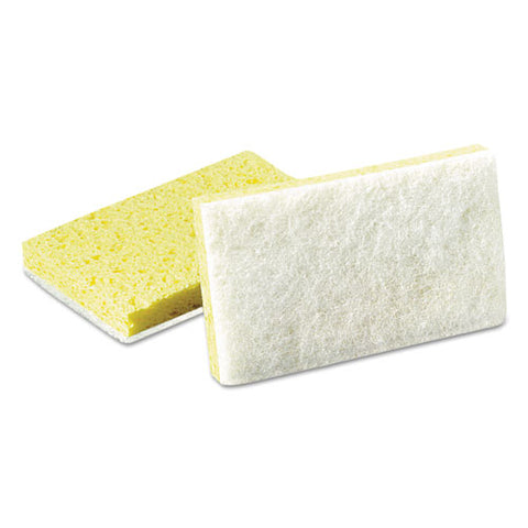 Light-duty Scrubbing Sponge, #63, 3.5 X 5.63, Yellow-white, 20-carton