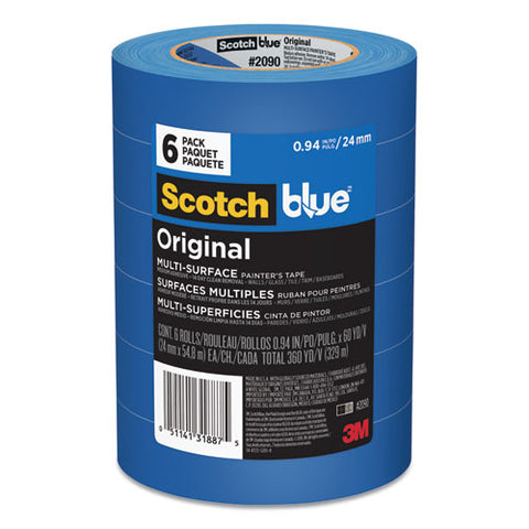 Original Multi-surface Painter's Tape, 3" Core, 0.94" X 60 Yds, Blue, 6-pack