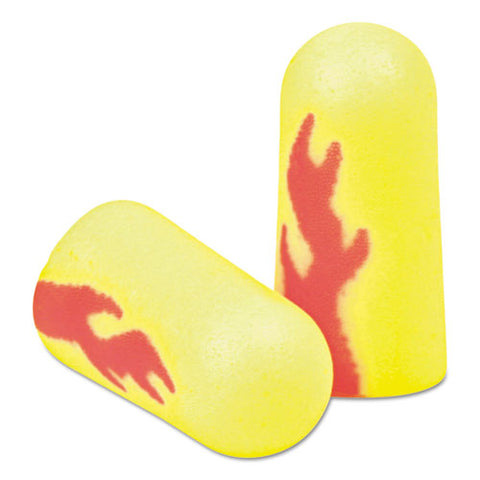 E·a·rsoft Blasts Earplugs, Uncorded, Foam, Yellow Neon-red Flame, 200 Pairs