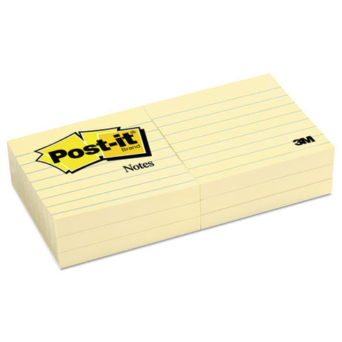 Original Pads In Canary Yellow, 3 X 3, Lined, 100-sheet, 6-pack