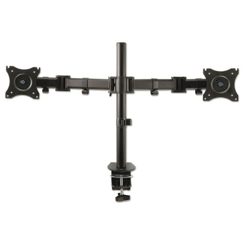 Dual Monitor Mount, For 27" Monitors, 360 Degree Rotation, +45 Degree--45 Degree Tilt, 90 Degree Pan, Black, Supports 20 Lb
