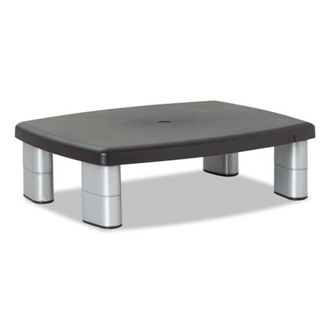 Adjustable Height Monitor Stand, 15" X 12" X 2.63" To 5.78", Black-silver, Supports 80 Lbs