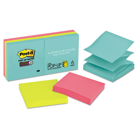 Pop-up 3 X 3 Note Refill, Miami, 90-pad, 6 Pads-pack