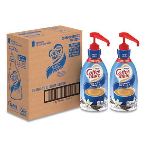 Liquid Coffee Creamer, French Vanilla, 1.5 Liter Pump Bottle, 2-carton