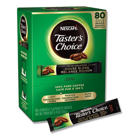 Taster's Choice Stick Pack, Decaf, 0.06oz, 80-box, 6 Boxes-carton
