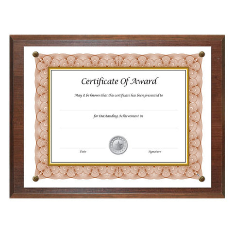 Award-a-plaque Document Holder, Acrylic-plastic, 10-1-2 X 13, Walnut