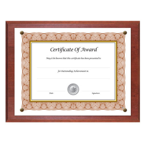 Award-a-plaque Document Holder, Acrylic-plastic, 10-1-2 X 13, Mahogany
