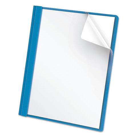 Clear Front Report Cover, 3 Fasteners, Letter, 1-2" Capacity, Blue, 25-box