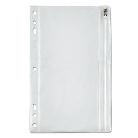Zippered Ring Binder Pocket, 9 1-2 X 6, Clear